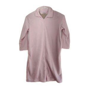 Croft & Barrow women's full-zip bathrobe, size 2X, light pink, faux fur VGC